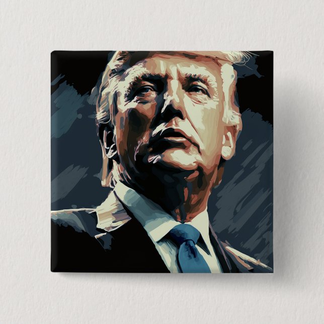Badge Carré 5 Cm Le président Trump : Le GOAT (Devant)
