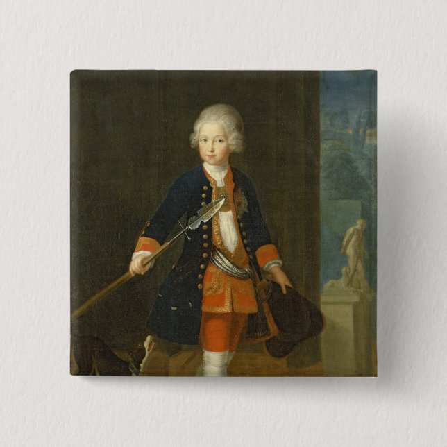 Badge Carré 5 Cm Le Prince héritier Frederick II (Devant)