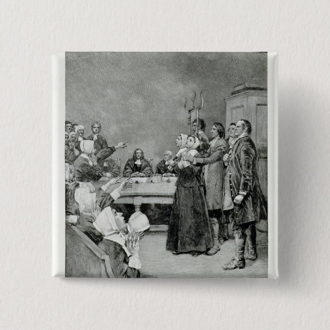 Badge Carré 5 Cm Le procès d'une sorcière (Devant)