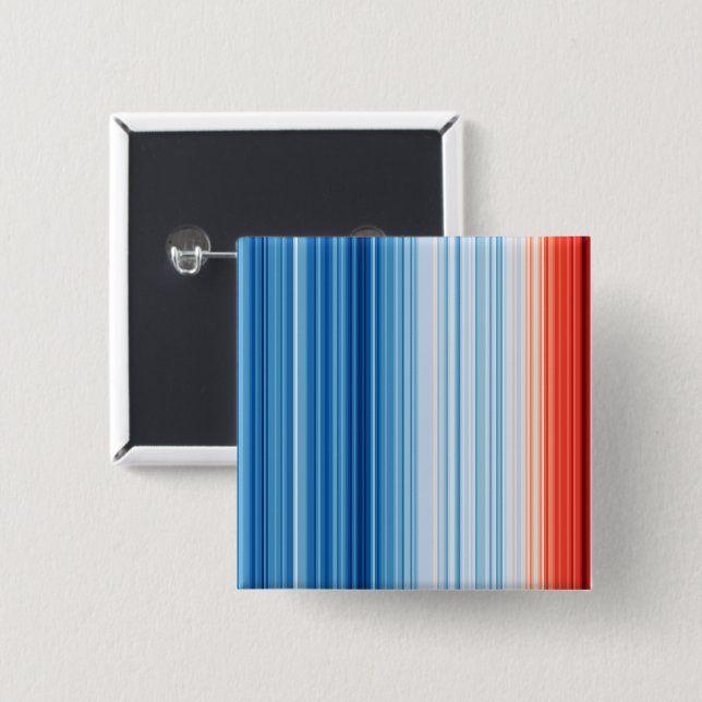 Badge Carré 5 Cm Le réchauffement climatique touche le changement c (Devant & derrière)