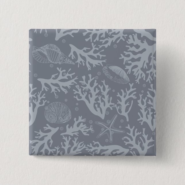 Badge Carré 5 Cm Le récif corallien de style Hipster (Devant)