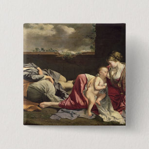 Badge Carré 5 Cm Le repos sur le vol en l'Egypte, 1628