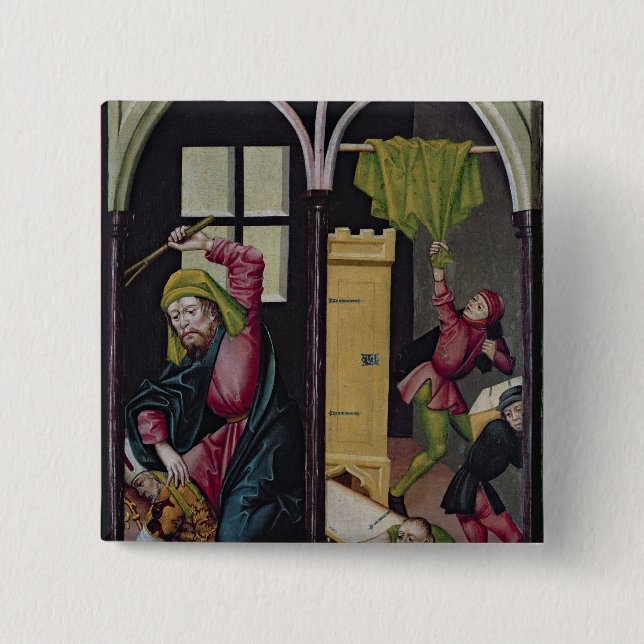 Badge Carré 5 Cm Le retable de Saint-Nicolas (Devant)