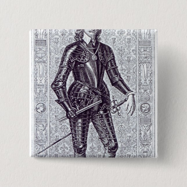 Badge Carré 5 Cm Le Roi Charles I (Devant)