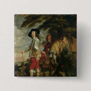 Badge Carré 5 Cm Le Roi Charles I de l'Angleterre chassant, c.1635