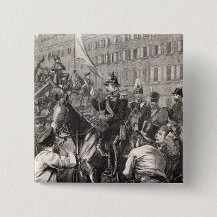 Badge Carré 5 Cm Le roi de la Prusse adressant les Berlinois