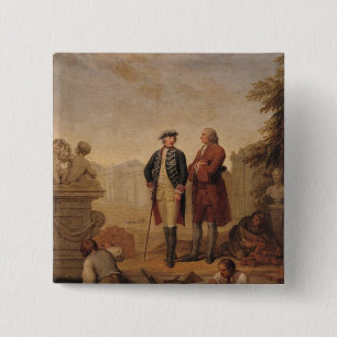 Badge Carré 5 Cm Le Roi Frederick II de la Prusse