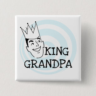 Badge Carré 5 Cm Le Roi Grandpa T-shirts et cadeaux