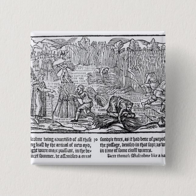 Badge Carré 5 Cm Le Roi Malcolm de l'Ecosse (Devant)