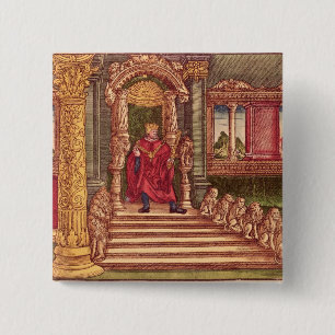 Badge Carré 5 Cm Le Roi Solomon sur son trône, ?ère édition