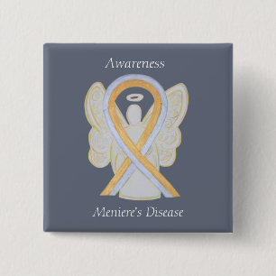 Badge Carré 5 Cm Le ruban de sensibilisation à la maladie de Menie