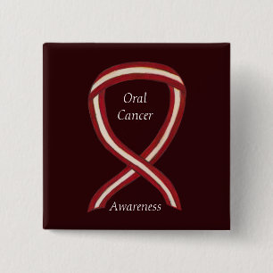 Badge Carré 5 Cm Le ruban de sensibilisation au cancer buccal touch