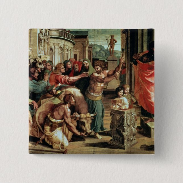 Badge Carré 5 Cm Le sacrifice chez Lystra (bande dessinée pour le (Devant)