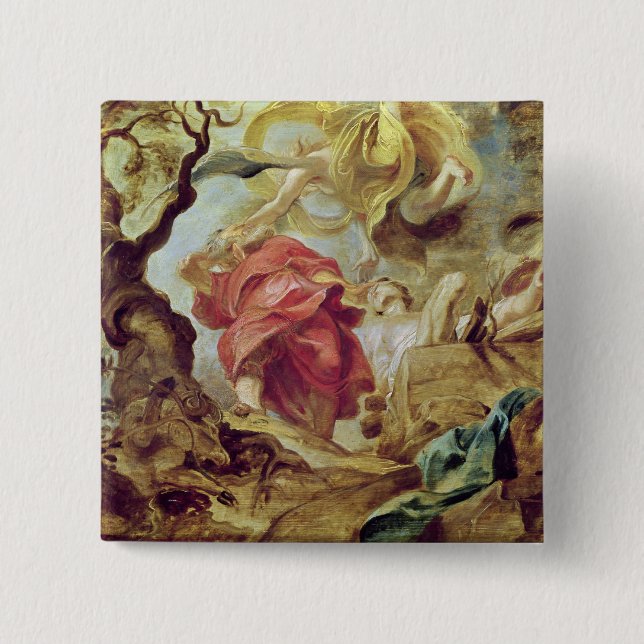 Badge Carré 5 Cm Le sacrifice d'Isaac (Devant)