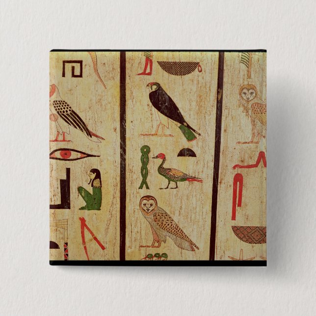 Badge Carré 5 Cm Le sarcophage du détail o de Psamtik I (664-610 (Devant)