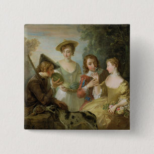 Badge Carré 5 Cm Le sens de l'odorat, c.1744-47 (huile sur la