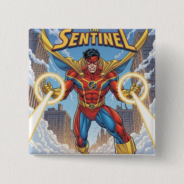 Badge Carré 5 Cm Le Sentinel (Devant)