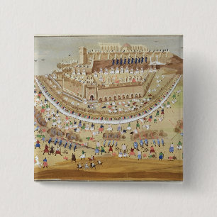Badge Carré 5 Cm Le siège d'Athènes en 1827, de l'imagé salut