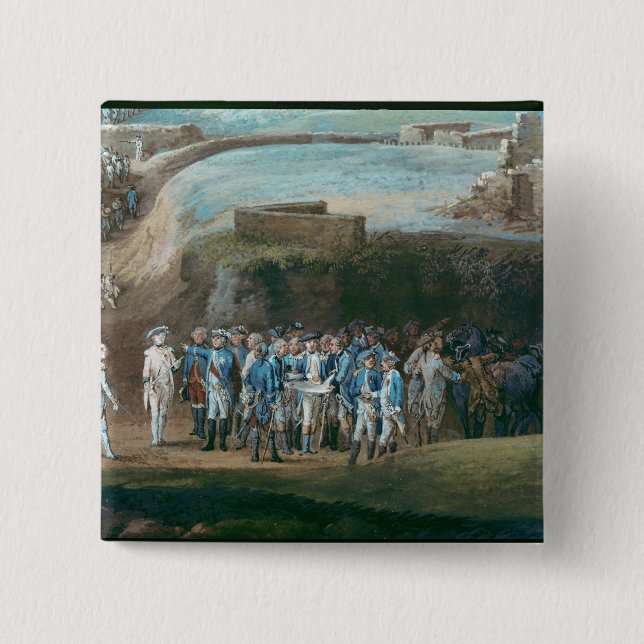 Badge Carré 5 Cm Le siège de Yorktown (Devant)