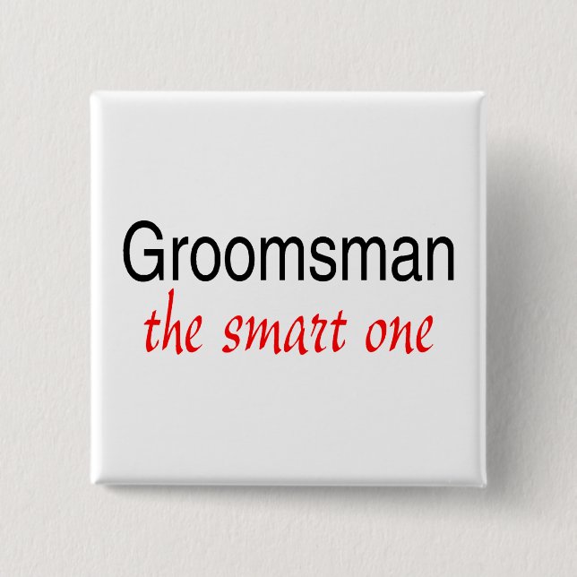 Badge Carré 5 Cm Le Smart One (Groomsman) (Devant)
