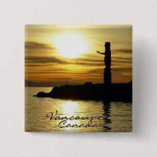 Badge Carré 5 Cm Le souvenir de Vancouver Canada boutonne l'art de