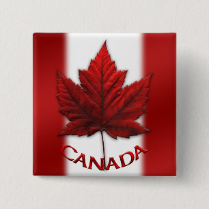 Badge Carré 5 Cm Le souvenir du Canada boutonne le Pin de feuille