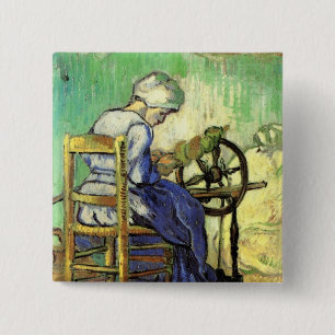 Badge Carré 5 Cm Le Spinner par Vincent van Gogh
