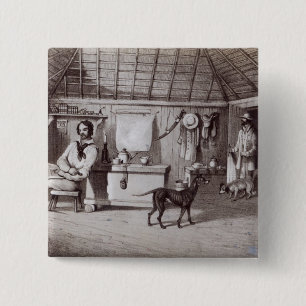 Badge Carré 5 Cm Le squatter premier à la maison, c.1847