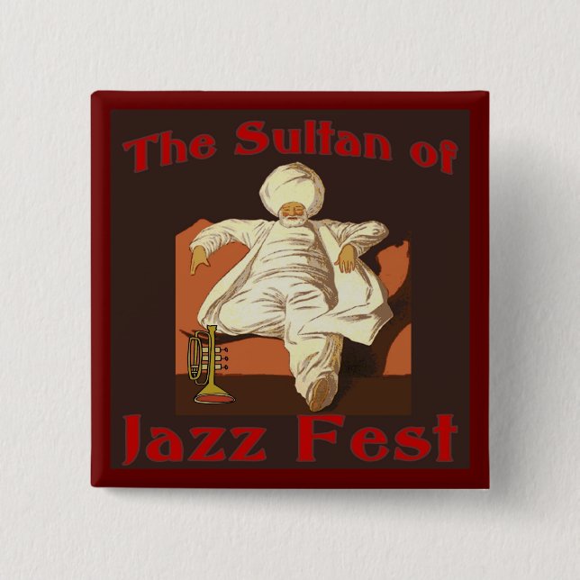 Badge Carré 5 Cm Le Sultan of Jazz Fest (Devant)