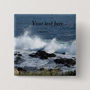 Badge Carré 5 Cm Le surf de l'océan Pacifique