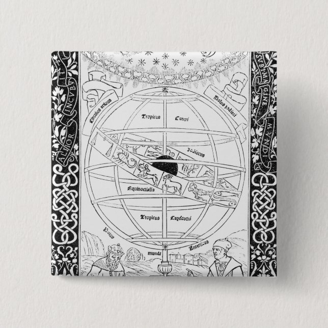 Badge Carré 5 Cm Le système de Ptolémée (Devant)