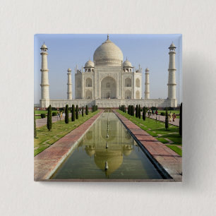Badge Carré 5 Cm Le Taj Mahal, Agra, Uttar Pradesh, Inde,