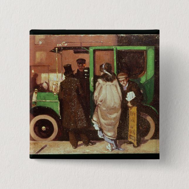 Badge Carré 5 Cm Le taxi, c.1908-10 (Devant)