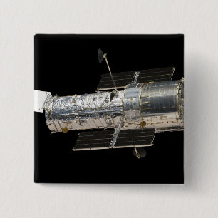 Badge Carré 5 Cm Le télescope spatial Hubble