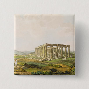 Badge Carré 5 Cm Le temple d'Apollo Epicurius, plaquent 25 de la