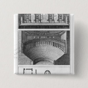 Badge Carré 5 Cm Le théâtre olympique à Vicence