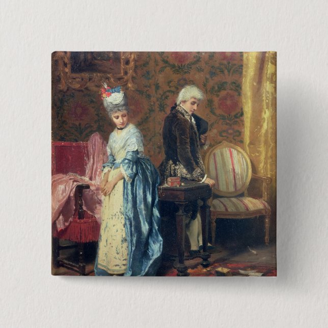 Badge Carré 5 Cm Le tiff des amants, 1872 (huile sur le panneau) (Devant)