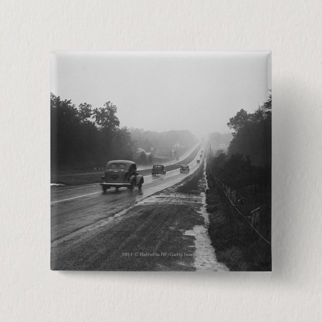 Badge Carré 5 Cm Le trafic sur la route (Devant)