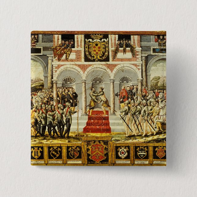 Badge Carré 5 Cm Le Traité de Cateau-Cambresis (Devant)