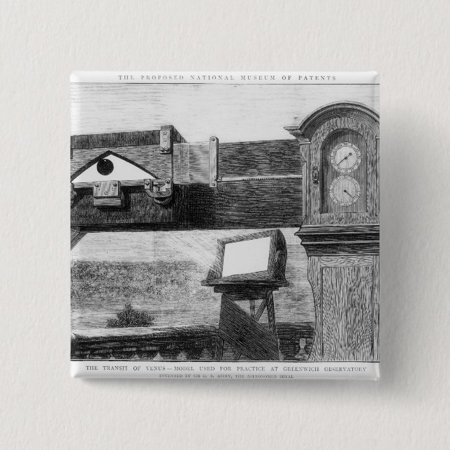 Badge Carré 5 Cm Le transit de Vénus (Devant)