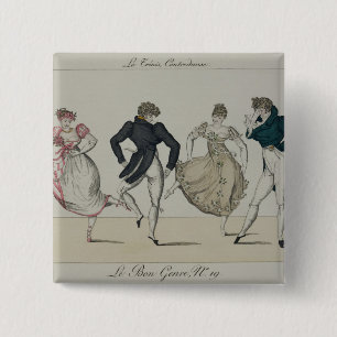 Badge Carré 5 Cm Le "Trenis" quadrille, plaquent 19 de 'Le Bon Genr