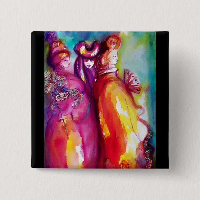 BADGE CARRÉ 5 CM LE TROISIÈME MASQUE (Devant)