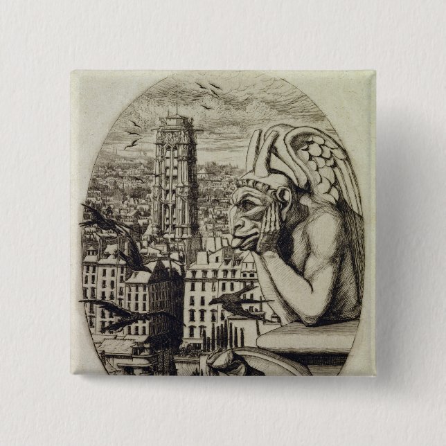 Badge Carré 5 Cm Le vampire, 1853 (Devant)