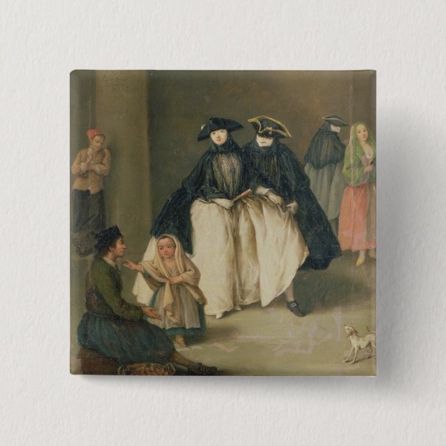 Badge Carré 5 Cm Le vendeur de fruit (Devant)