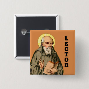 Badge Carré 5 Cm Le vénérable Bède prêchant (P 008)
