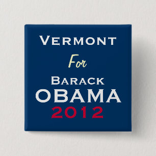 Badge Carré 5 Cm Le VERMONT pour le bouton de campagne d'OBAMA 2012