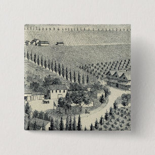 Badge Carré 5 Cm Le vignoble d'Eggers, Fresno