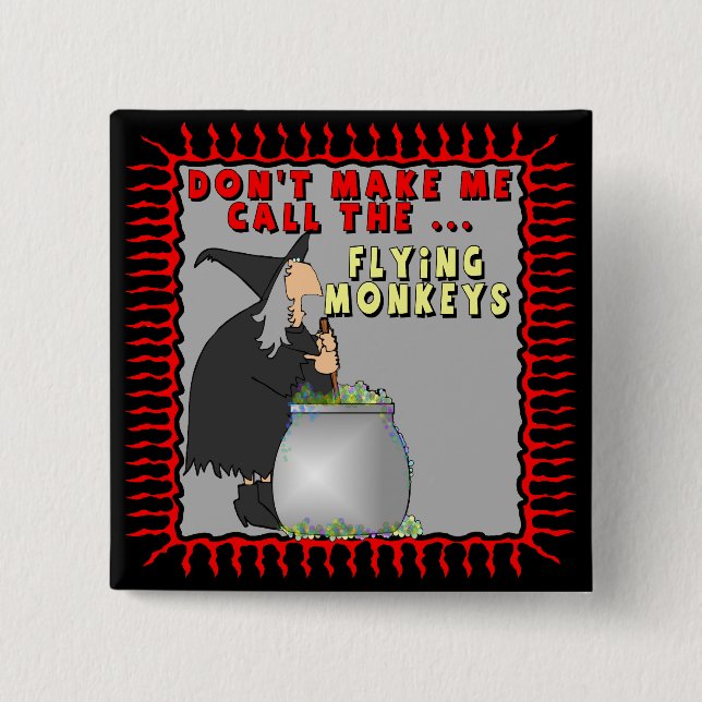 Badge Carré 5 Cm Le vol Monkeys des boutons (Devant)