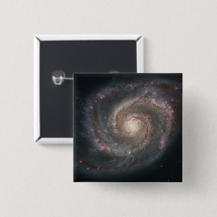 Badge Carré 5 Cm Le Whirlpool Galaxy M51 & Companion dans l'espace