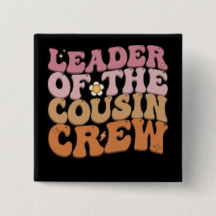 Badge Carré 5 Cm Leader De L'Équipage Cousin Super Retro
